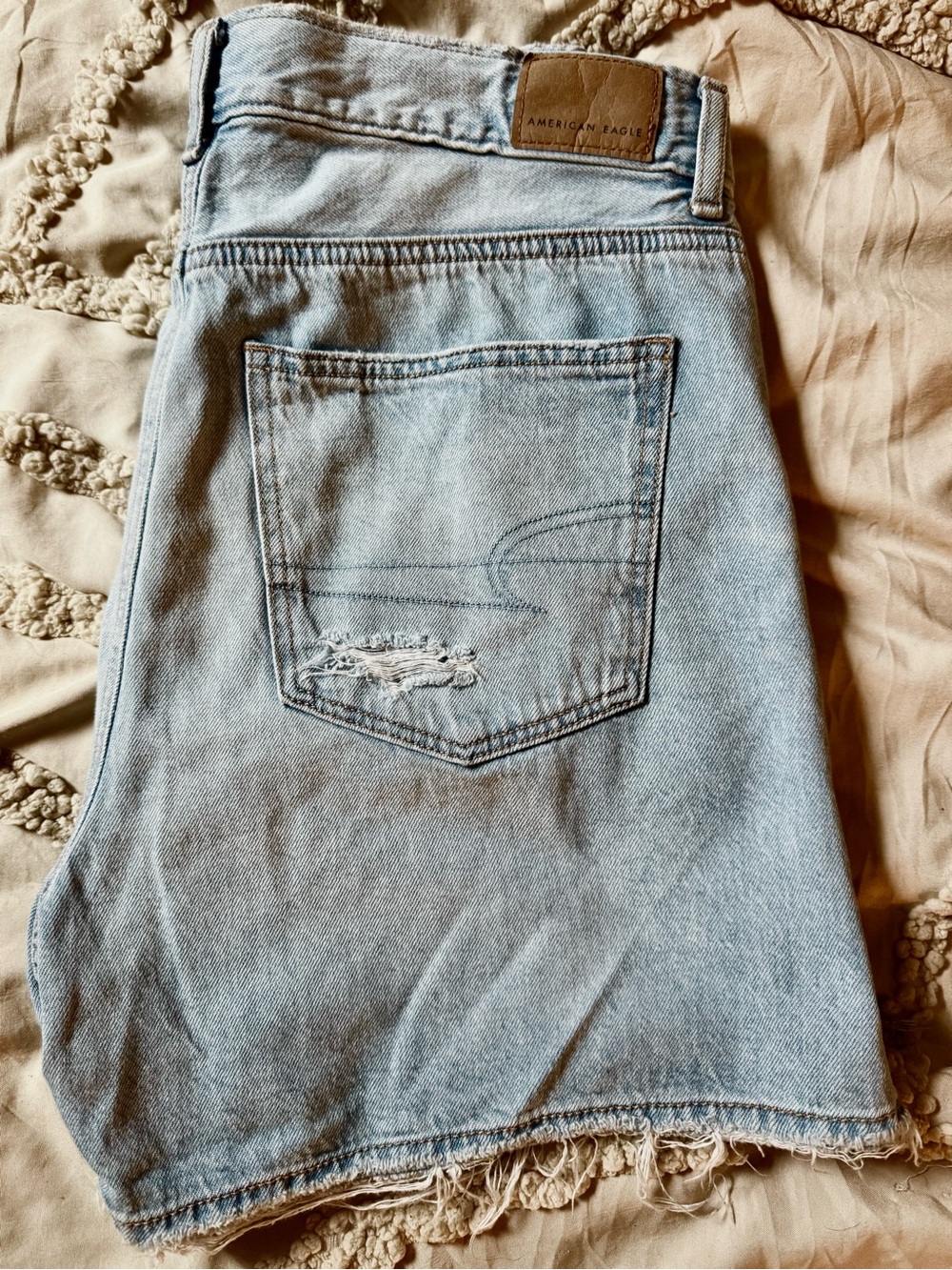 American Eagle Light Blue Highest Rise Jean Shorts